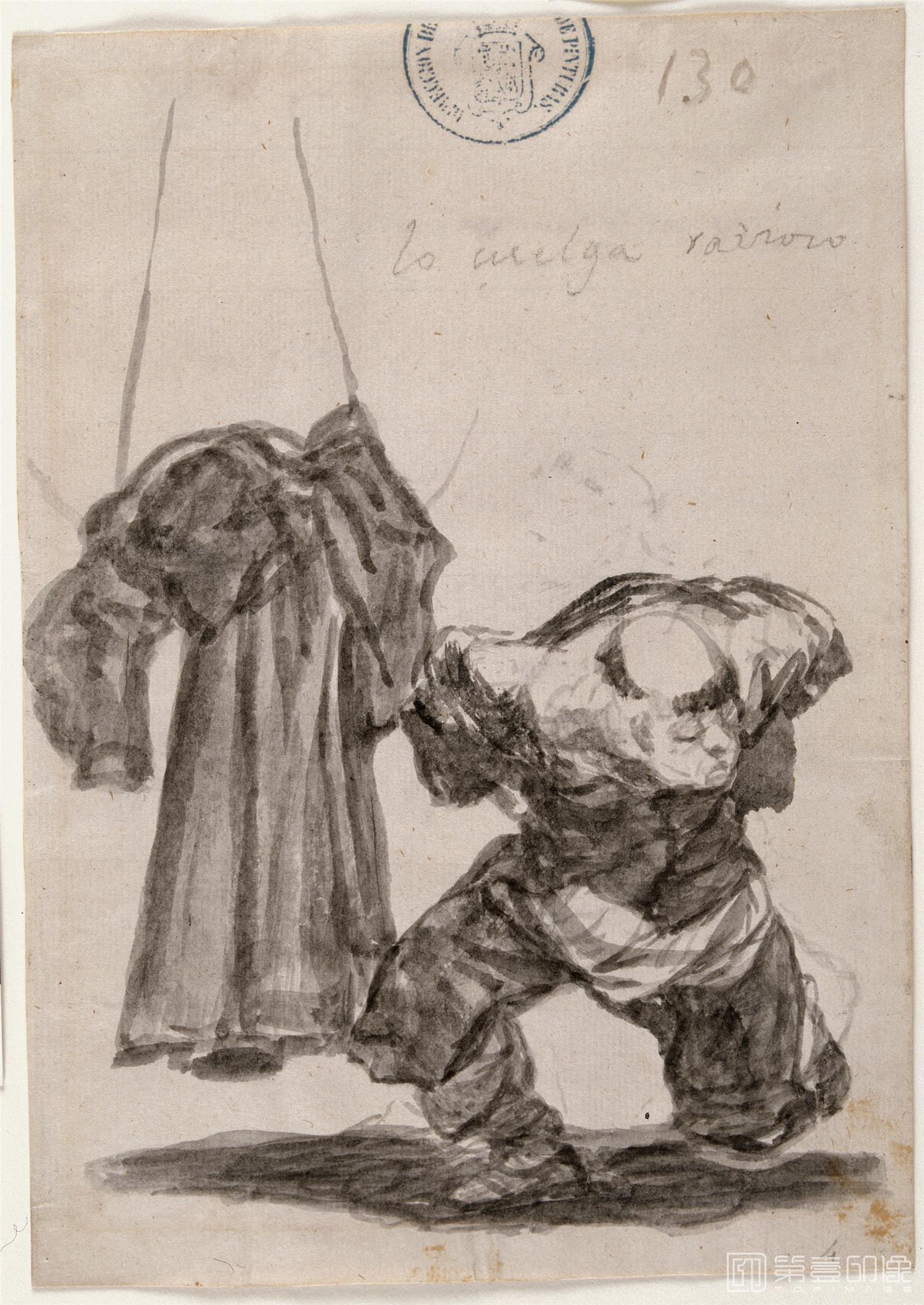 素描-西班牙普拉多美术馆素描藏画-Goya y Lucientes, Francisco de-Lo cuelga ravioso-1097